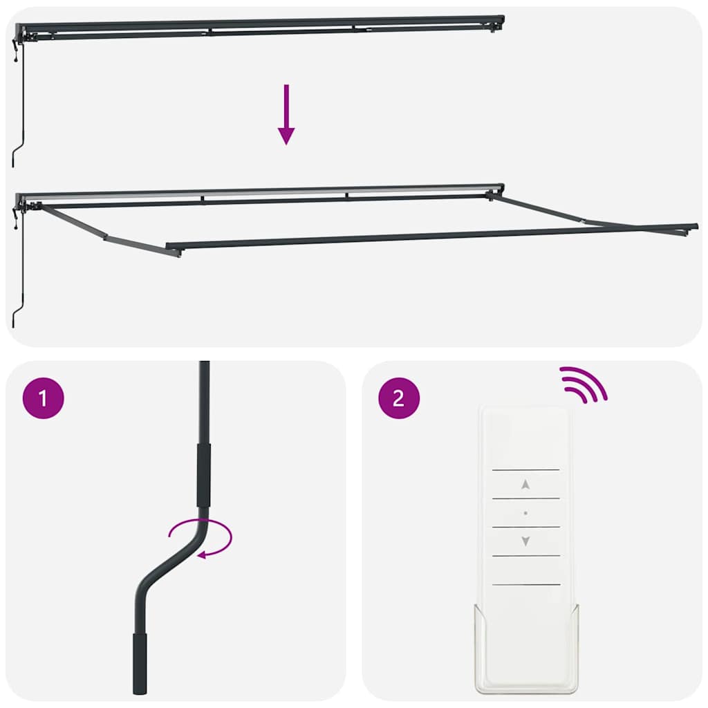 Tenda Retrattile Blu e Bianco 500x300 cm Tessuto