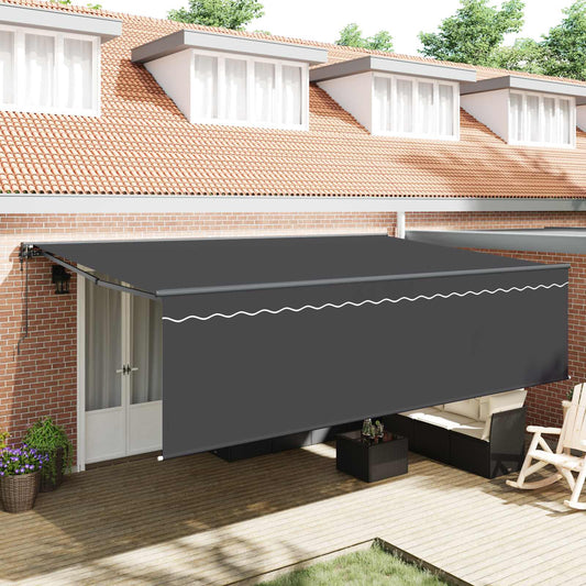 Tenda Retrattile Antracite 500 × 300 cm Poliestere e Alluminio | homemem39
