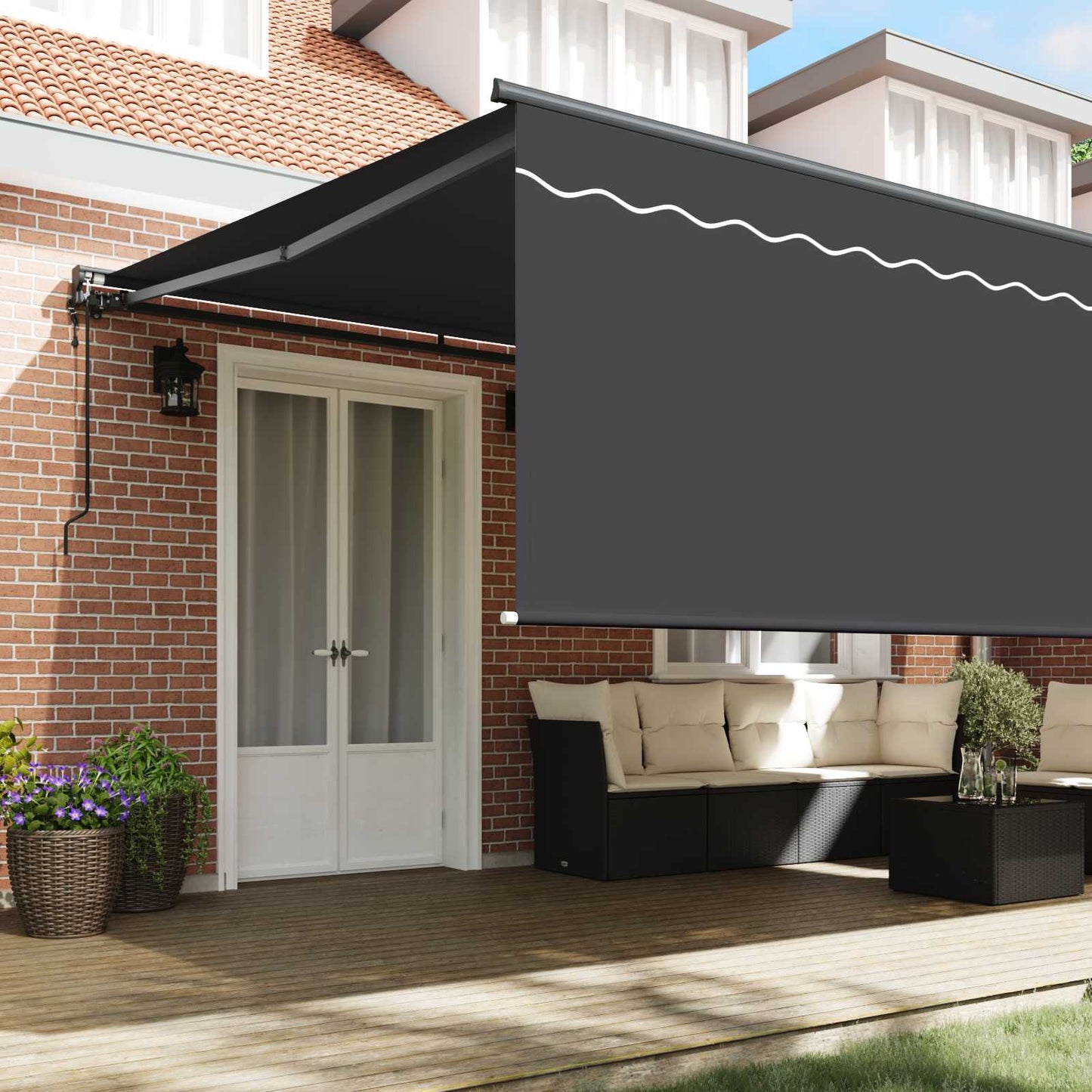 Tenda Retrattile Antracite 500 × 300 cm Poliestere e Alluminio | homemem39