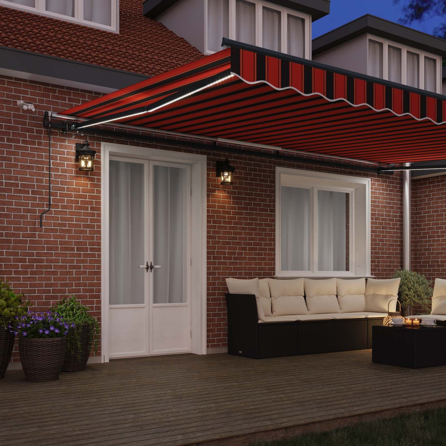 Tessuto per Tenda arancione e marrone 500 × 300 cm Poliestere | homemem39