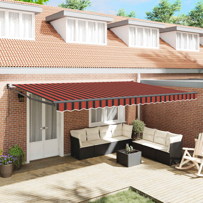 Tenda da Sole Arancione e Marrone 500 x 300 x 165 cm | homemem39