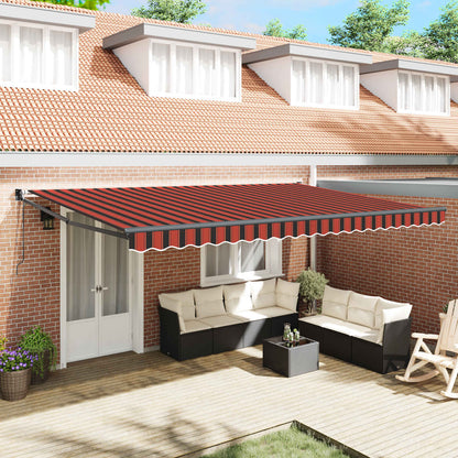Tenda da Sole Arancione e Marrone 500 x 300 x 165 cm