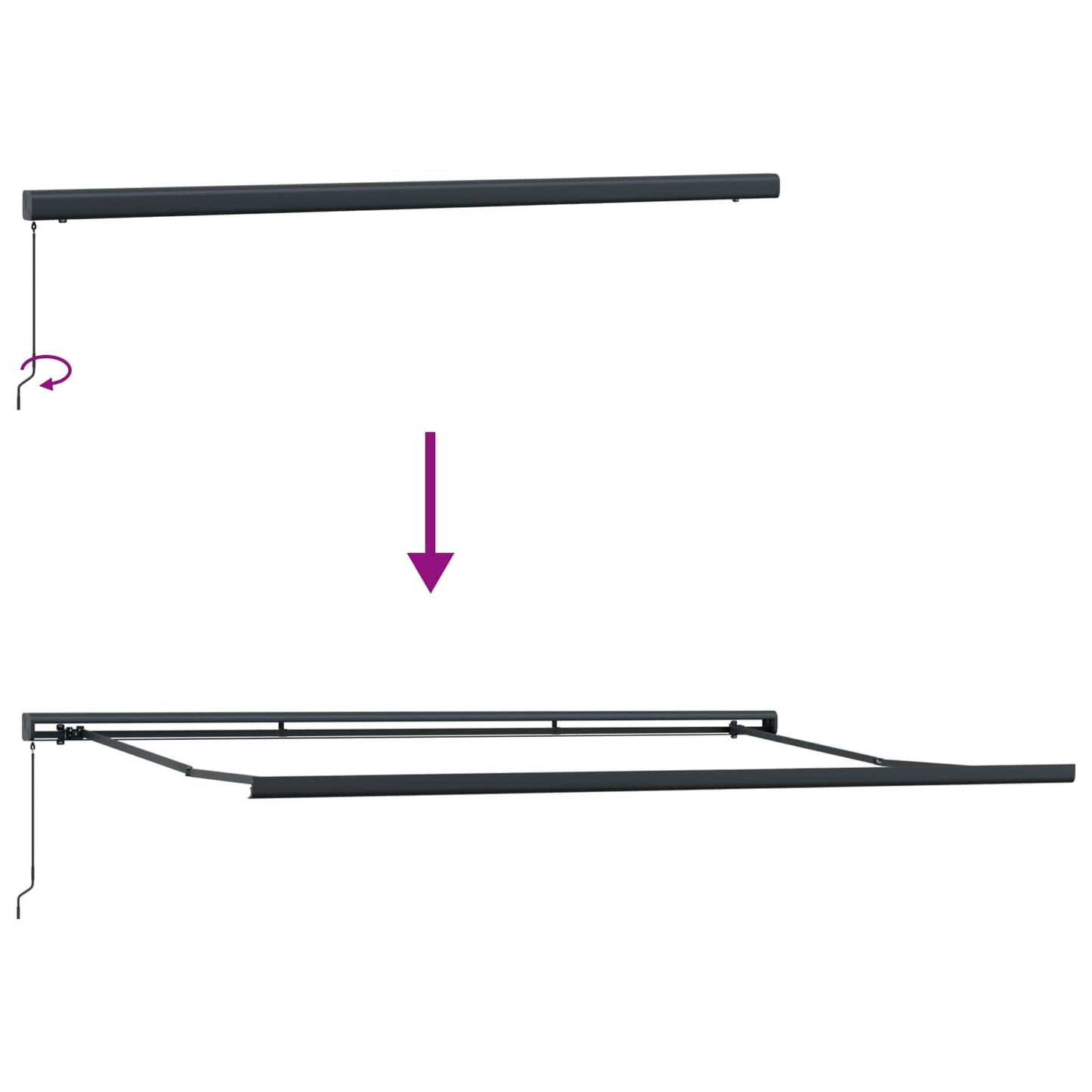 Tenda Retrattile Rosso e Nero 500 × 300 cm Tessuto e Metallo | homemem39