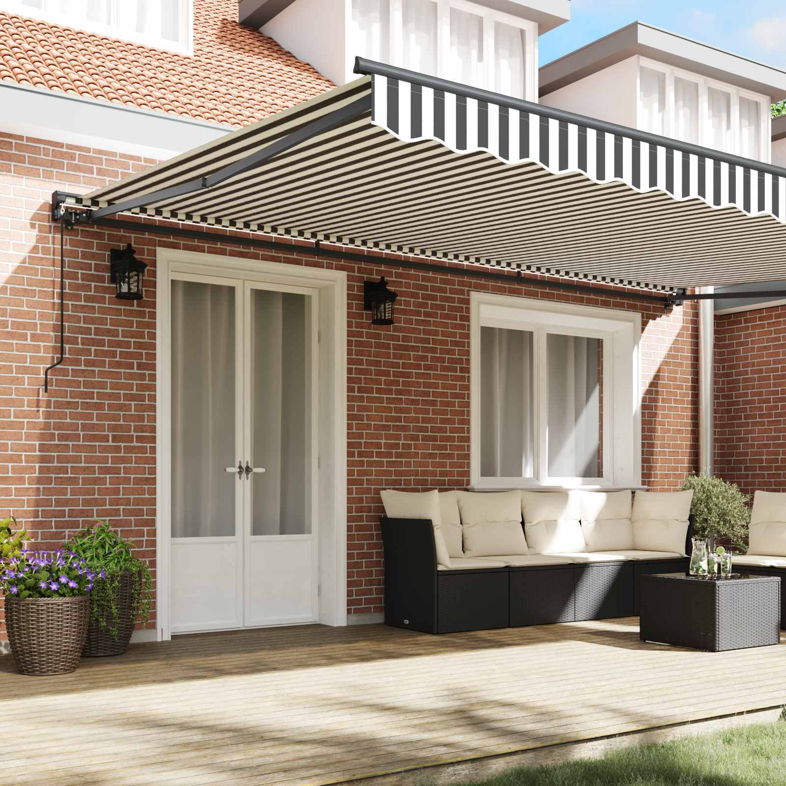 Struttura della tenda Antracite e Bianco 500 × 300 cm | homemem39