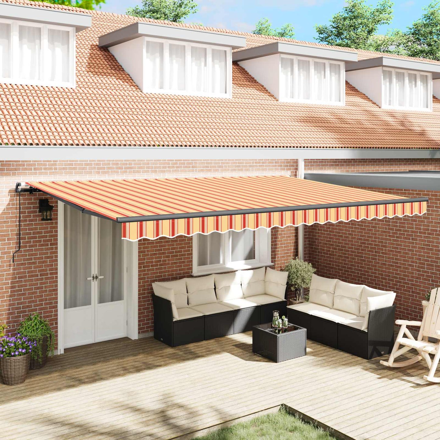 Tenda retrattile Giallo e Arancione 500 × 300 cm | homemem39