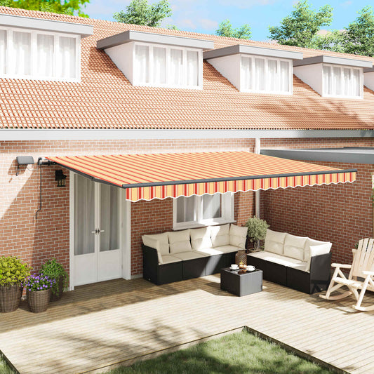 Tenda retrattile Giallo e Arancione 500 × 300 cm | homemem39