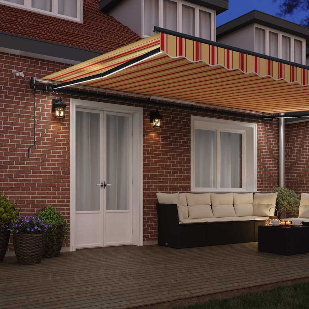 Tenda Retrattile con giallo e arancione 500 × 300 cm Tessuto - homemem39