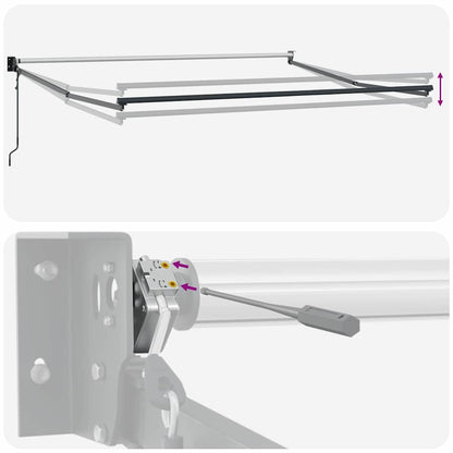 Tenda Retrattile Crema 500 × 300 cm Tessuto e Metallo - homemem39