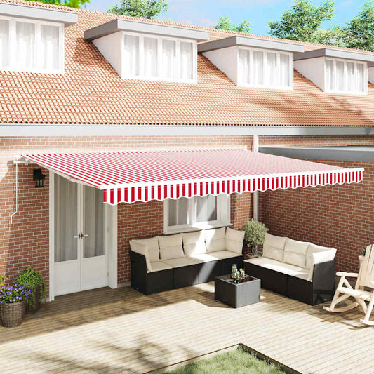 Tenda retrattile Rosso e Bianco 500 x 300 x 165 cm