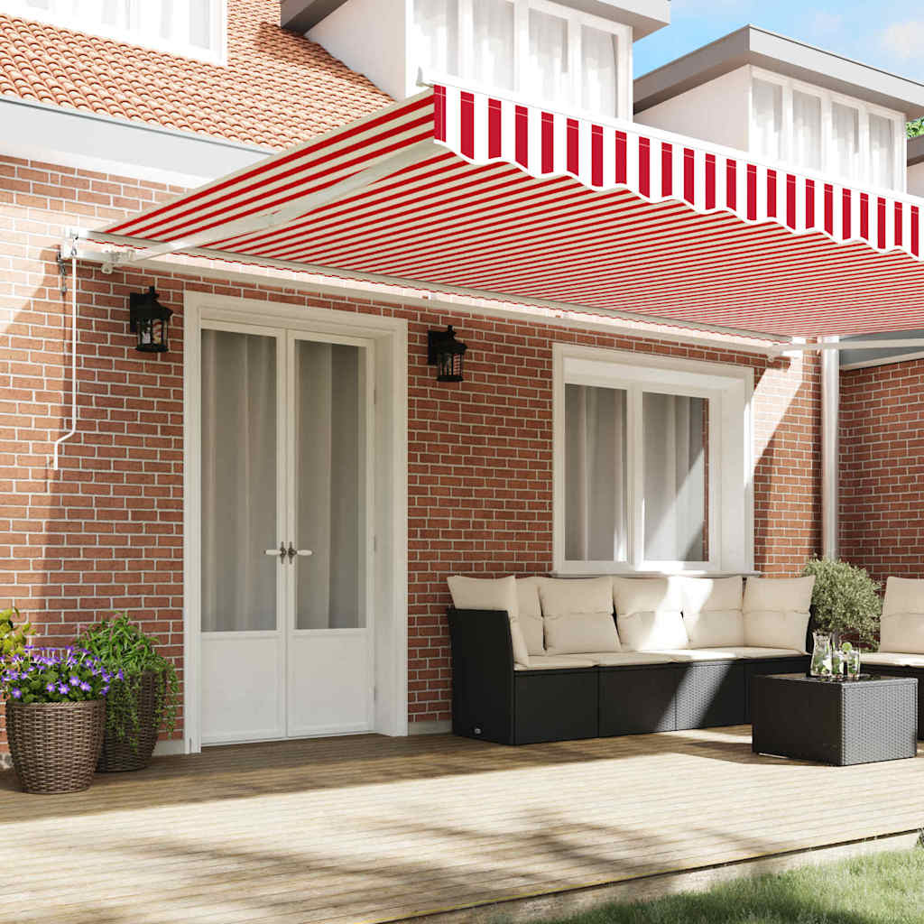 Tenda retrattile Rosso e Bianco 500 × 300 cm | homemem39