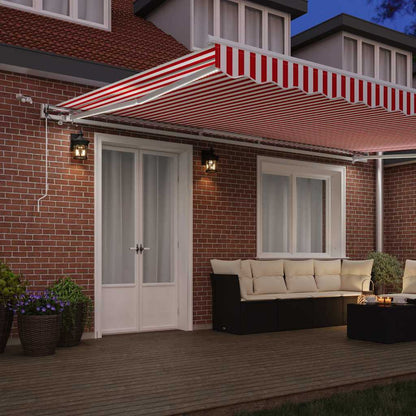 Tenda retrattile Rosso e Bianco 500 × 300 cm Poliestere | homemem39