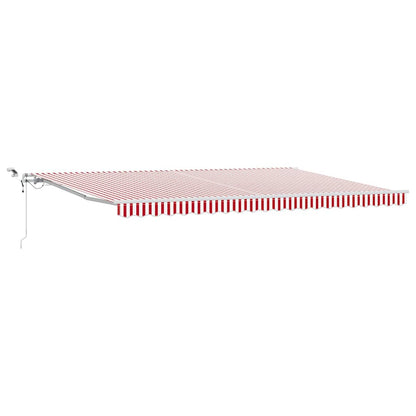 Tenda retrattile Rosso e Bianco 500 × 300 cm Poliestere | homemem39
