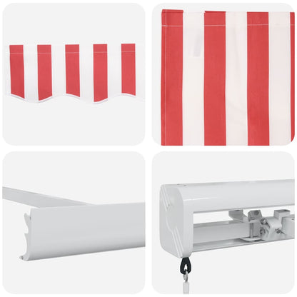 Tenda retrattile Rosso e Bianco 500 × 300 cm Tela e Alluminio | homemem39