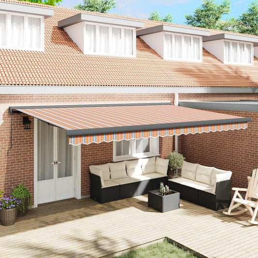 Tenda retrattile Multicolore 500 × 300 cm Tela e Alluminio | homemem39