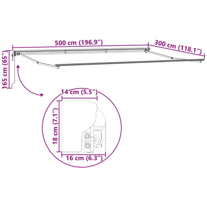 Tenda Retrattile Giallo e Grigio 500 × 300 cm