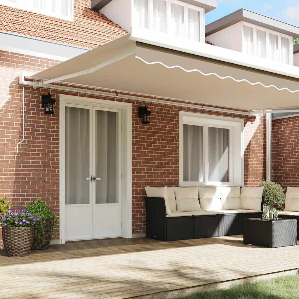 Tenda retrattile Beige 500 × 300 cm Tela e Alluminio | homemem39
