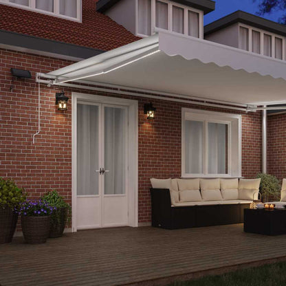 Tenda retrattile Bianco 500 × 300 cm Tessuto e Alluminio | homemem39