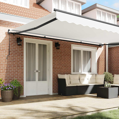 Tenda retrattile Bianco 500 × 300 cm Poliestere e Alluminio | homemem39
