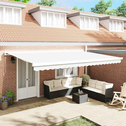 Tenda retrattile Bianco 500 × 300 cm Tela e Alluminio | homemem39