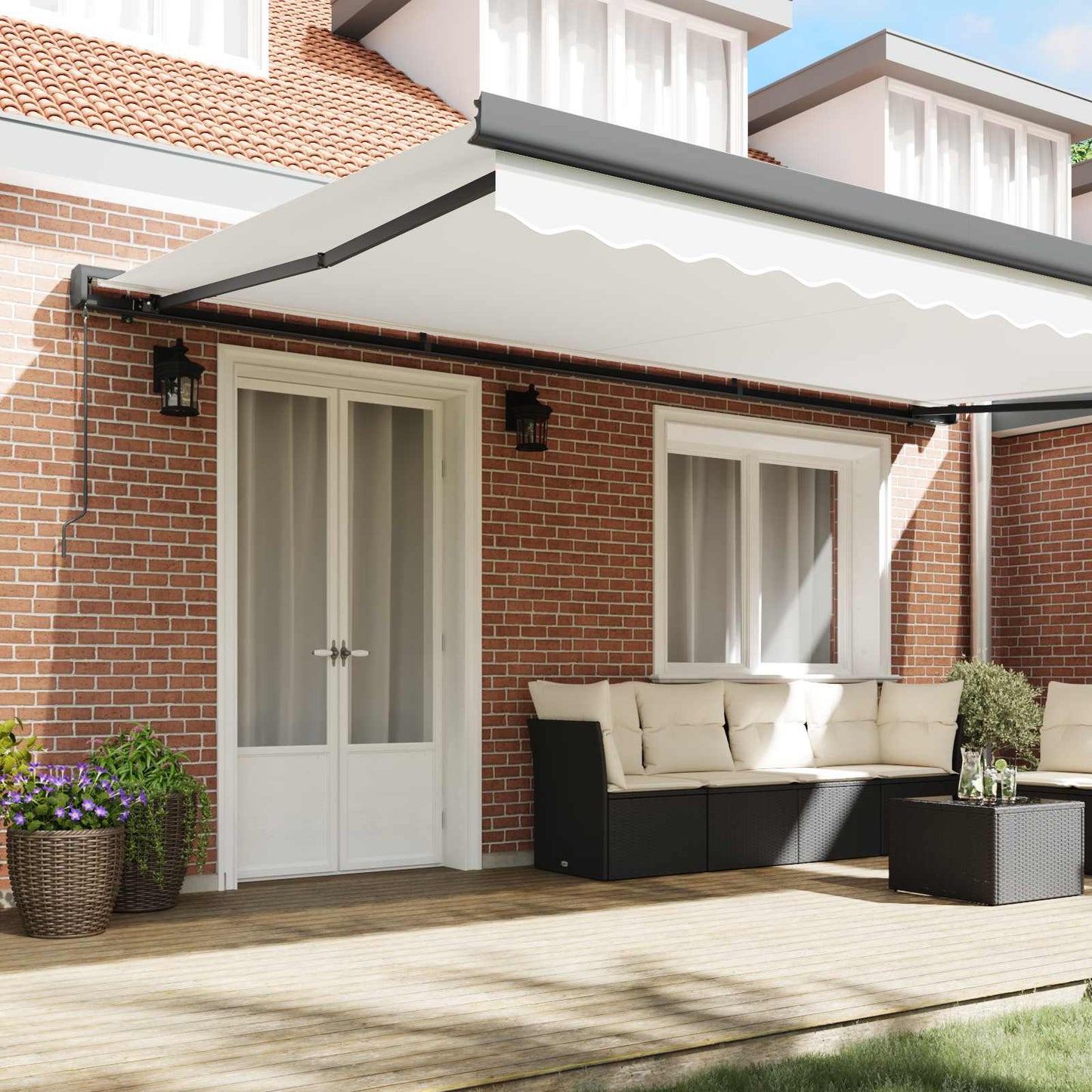 Tenda retrattile Bianco 500 × 300 cm Tela e Alluminio | homemem39