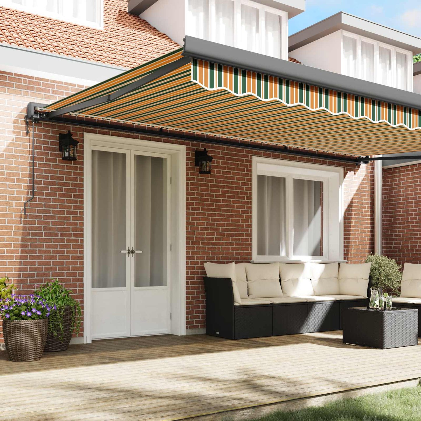 Tenda retrattile Verde e Giallo 500 x 300 x 165 cm | homemem39