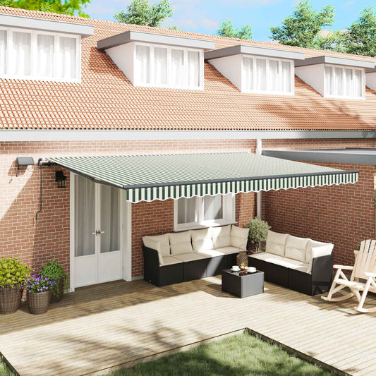 Tenda retrattile Verde e Bianco 500 × 300 cm | homemem39