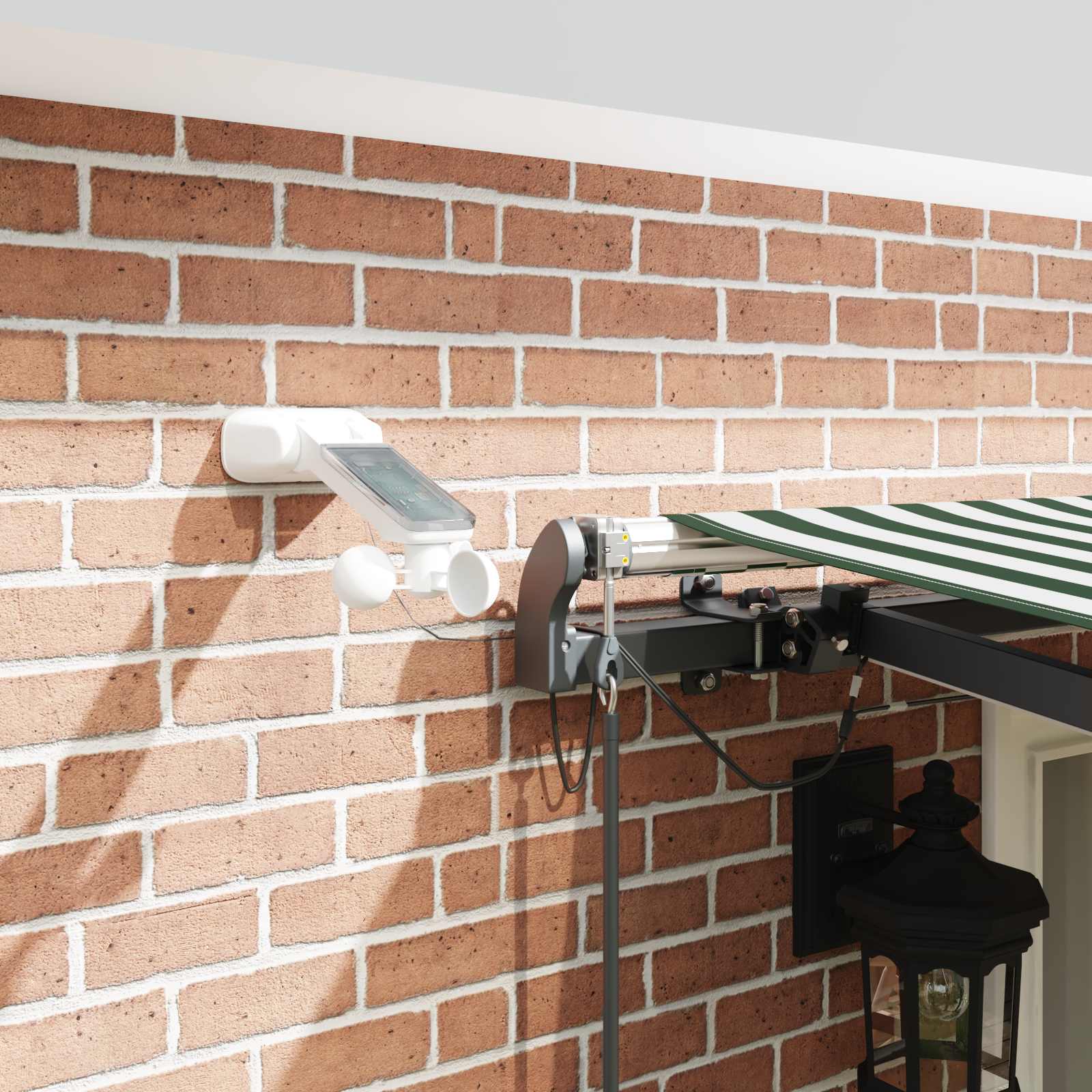 Tenda retrattile Verde e Bianco 500 × 300 cm Poliestere | homemem39