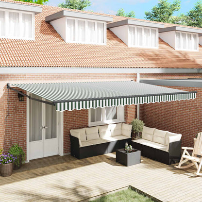 Tenda retrattile Verde 500 × 300 cm 100% Poliestere e Alluminio | homemem39