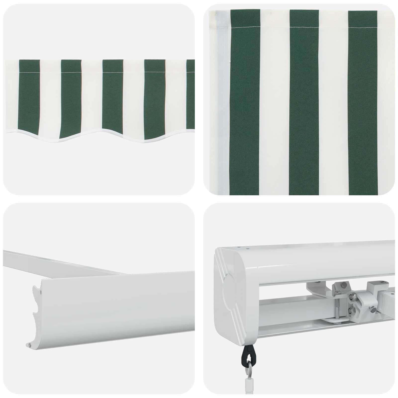 Tenda retrattile Verde e Bianco 500 × 300 cm Tela e Alluminio | homemem39