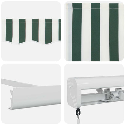 Tenda retrattile Verde e Bianco 500 × 300 cm Tela e Alluminio | homemem39