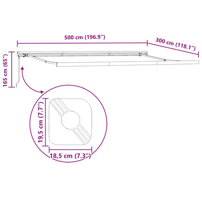 Tenda retrattile Verde e Bianco 500 × 300 cm Tela e Alluminio | homemem39