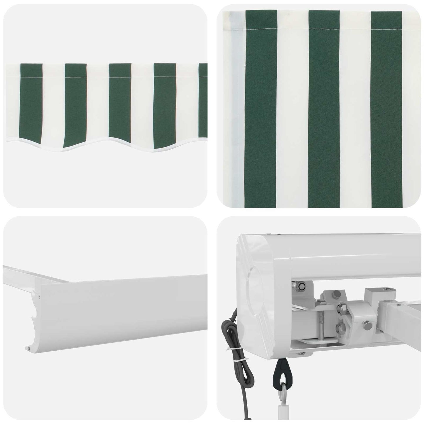 Tenda retrattile Verde e Bianco 500 x 300 x 165 cm | homemem39