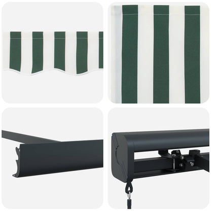 Tenda Retrattile Verde e Bianco 500 × 300 cm Tessuto e Metallo | homemem39
