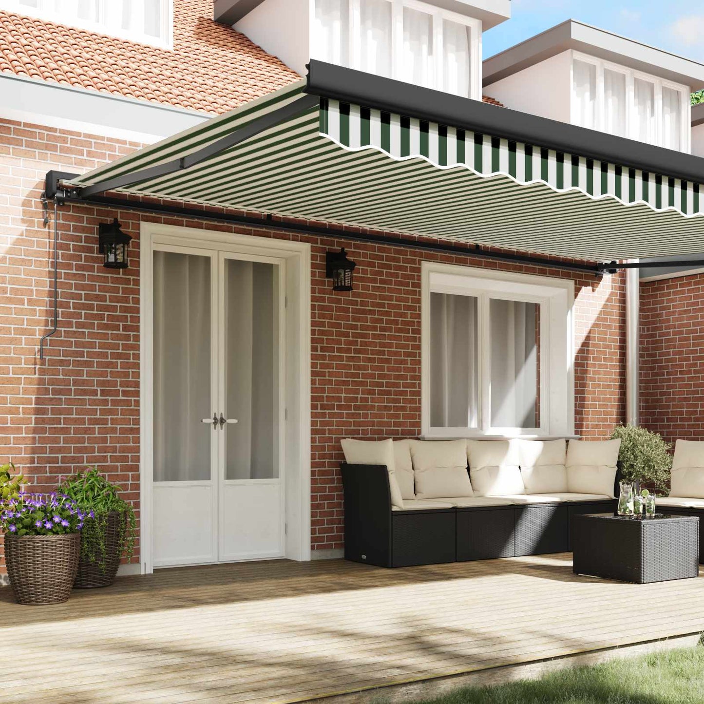 Tenda da Sole Verde e Bianco 500 x 300 x 165 cm | homemem39
