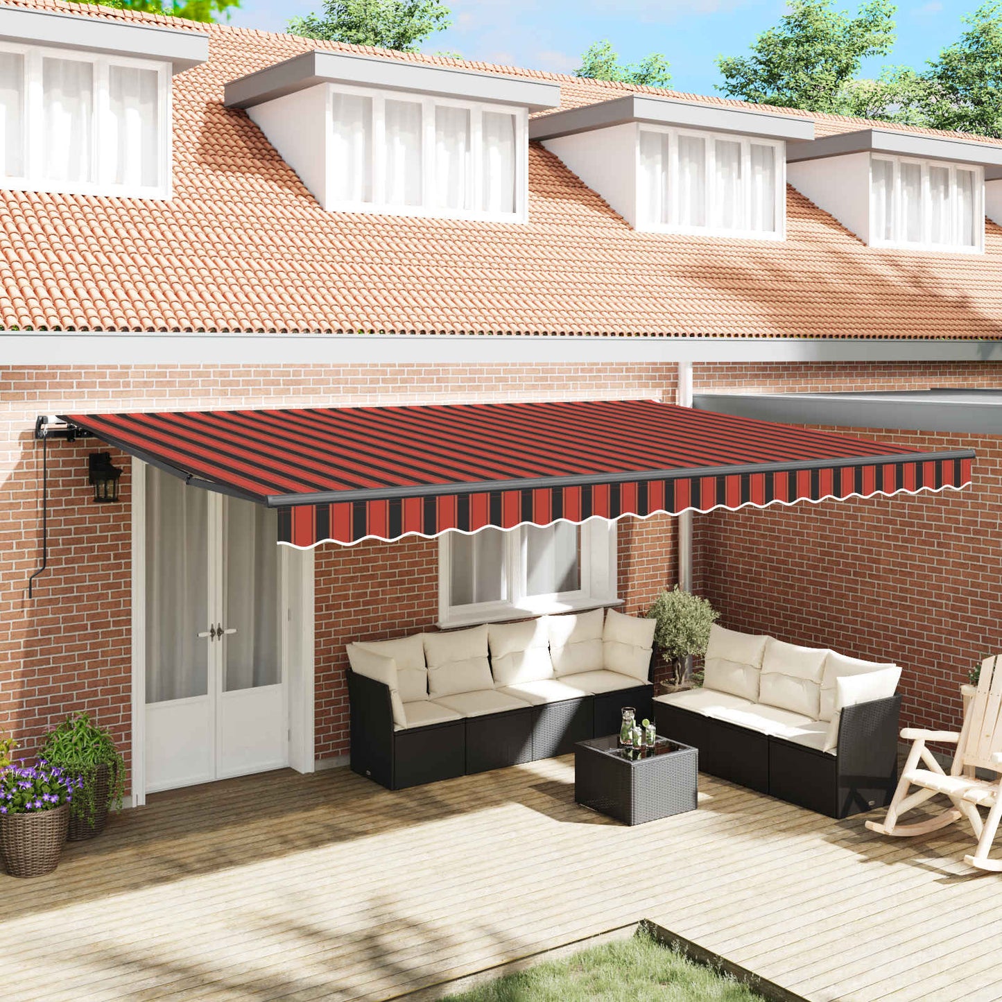 Tenda Retrattile arancione e marrone 500 × 350 cm | homemem39