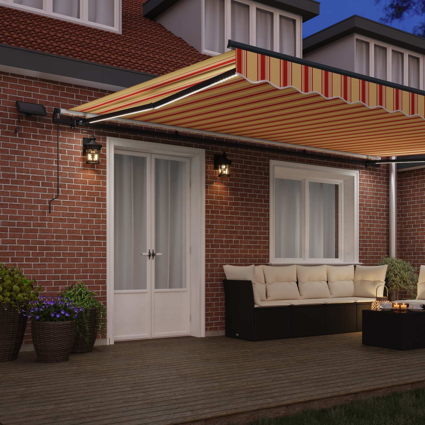 Tenda Retrattile giallo e arancione 500 ×350 cm Tessuto | homemem39