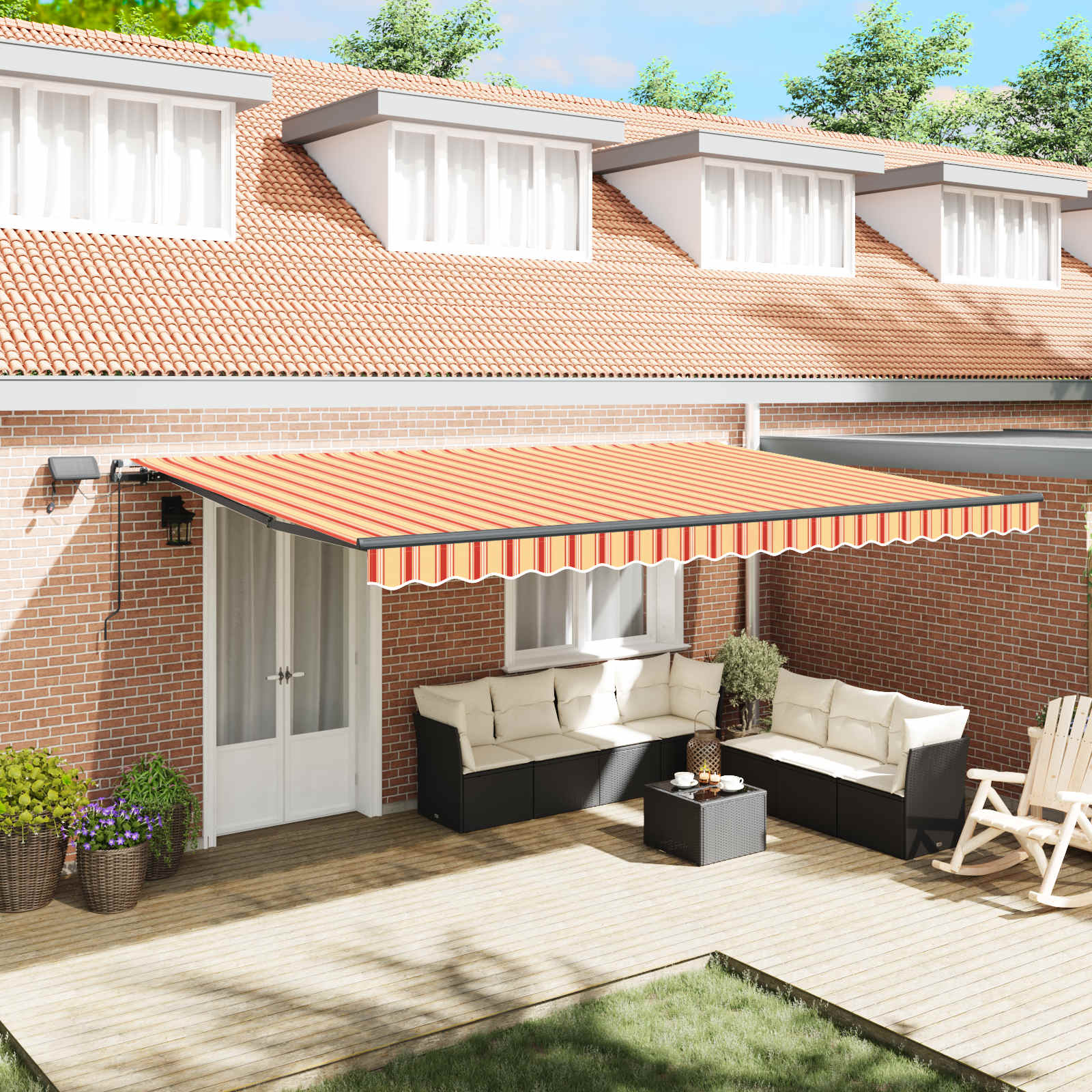 Tenda Retrattile giallo e arancione 500 ×350 cm Tessuto | homemem39