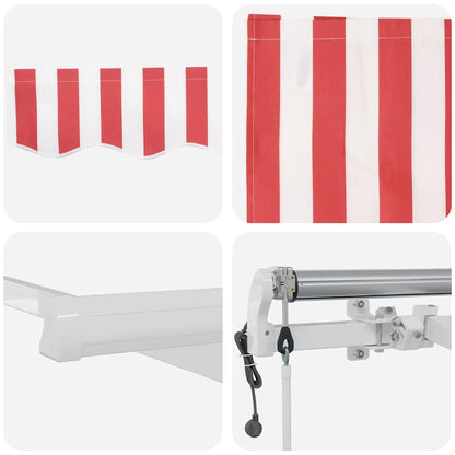 Tettuccio Elettrico Retrattile Rosso e Bianco 500 × 350 cm | homemem39