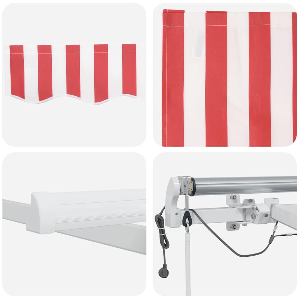 Tenda Retrattile Rosso e Bianco 500 × 350 cm | homemem39