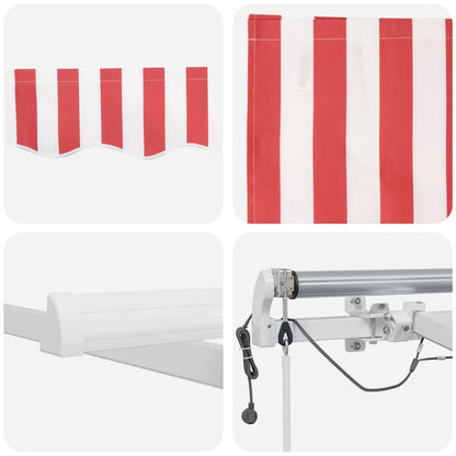 Tenda Retrattile Rosso e Bianco 500 × 350 cm | homemem39