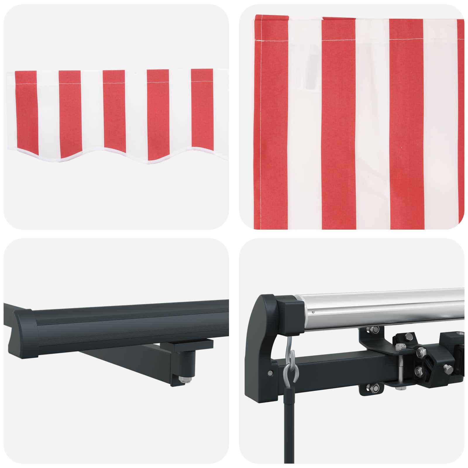 Tenda Retrattile Rosso e Bianco 500 × 350 cm | homemem39