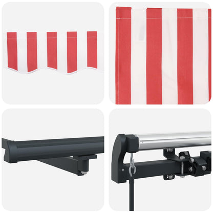 Tenda Retrattile Rosso e Bianco 500 × 350 cm | homemem39