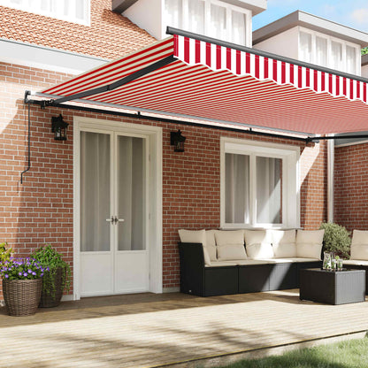 Tenda Retrattile Rosso e Bianco 500 × 350 cm | homemem39