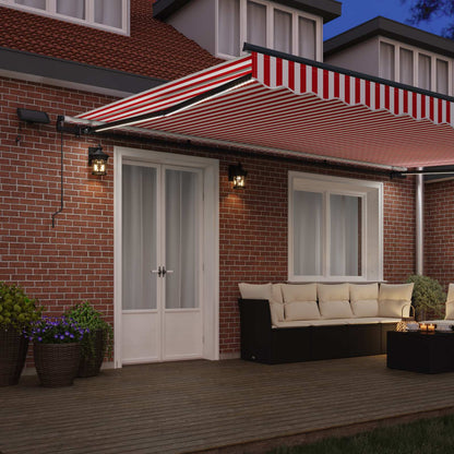 Tenda Retrattile Rosso e bianco 500 ×350 cm Tessuto | homemem39