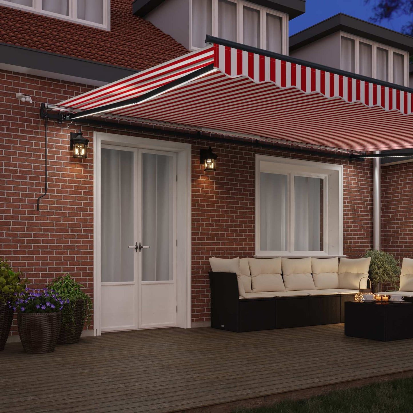 Tessuto per Tenda Rosso e Bianco 500 × 350 cm Poliestere | homemem39