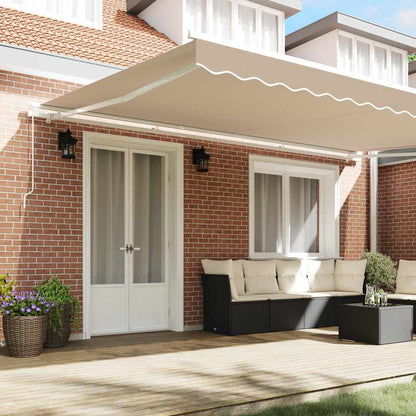 Tenda Retrattile Beige 500 × 350 cm Poliestere e Alluminio | homemem39