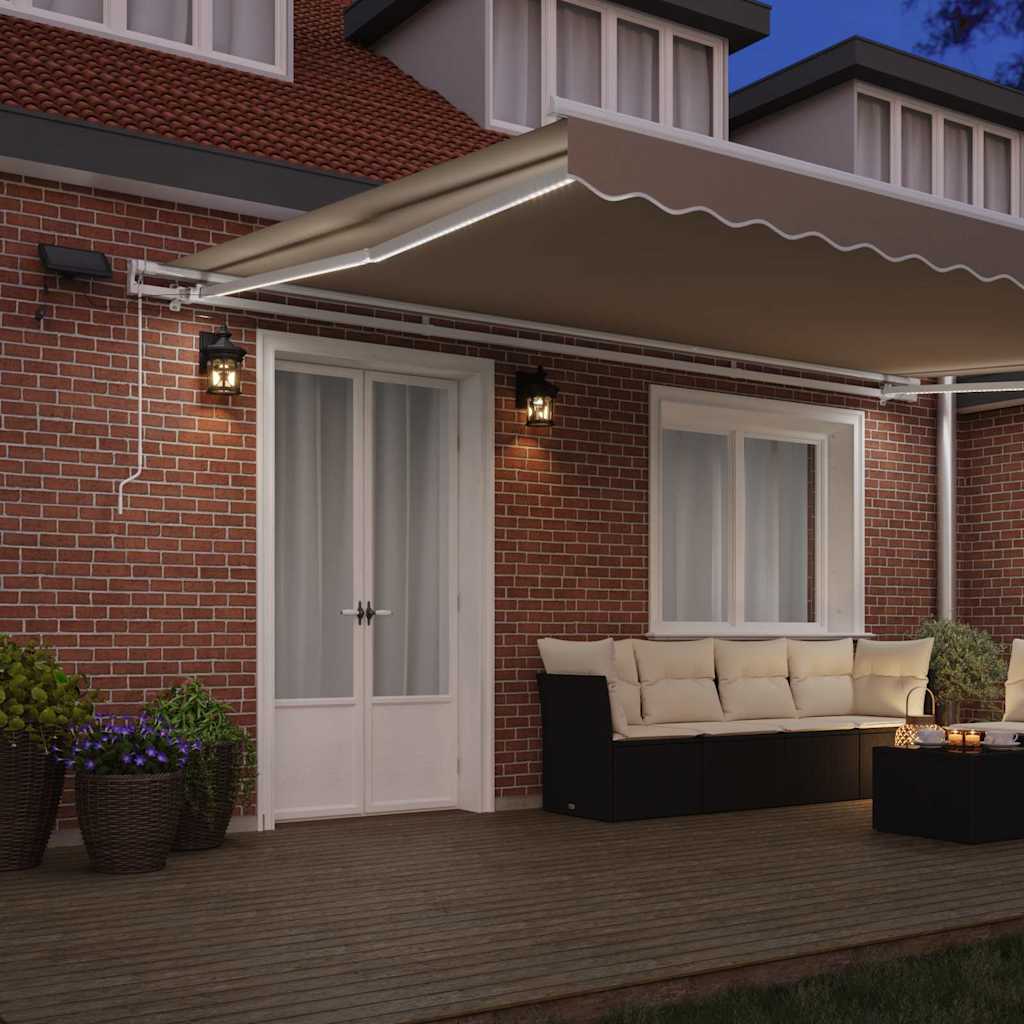 Tenda Retrattile Beige 500 × 350 cm Tessuto e acciaio | homemem39