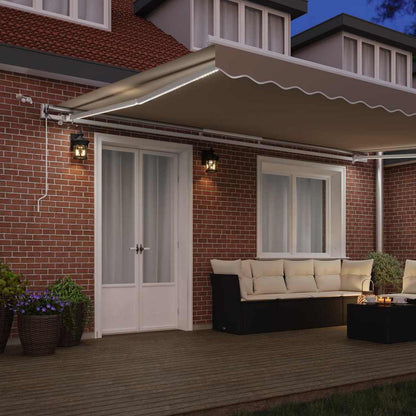 Tenda Retrattile Beige 500 × 350 cm Poliestere e Metallo | homemem39
