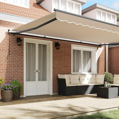 Tenda Retrattile Beige 500 × 350 cm Poliestere e Acciaio | homemem39