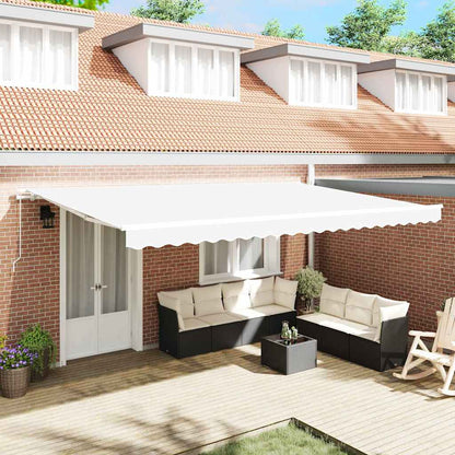 Tenda Retrattile Bianco 500 × 350 cm Poliestere e Alluminio | homemem39